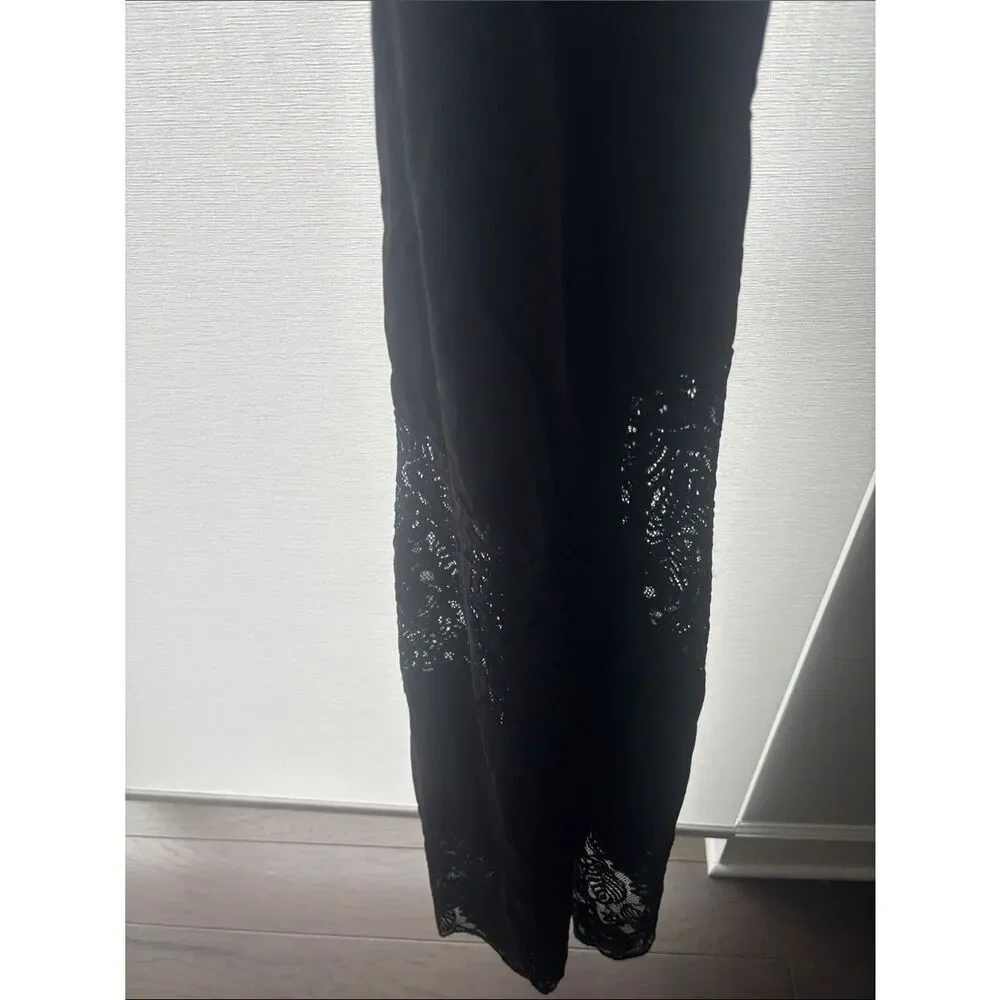 BECCA Black lace cutouts, Women's Wide-Leg Jumpsuit Small
